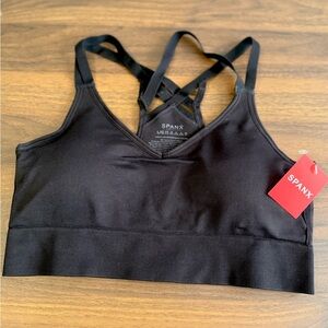 SPANX Black Sports Bra with Strappy Back